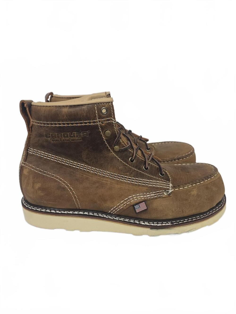 Carolina Men's CA7811 6" Steel Toe Wedge Sole USA Work Boot Brown Size 11D - Picture 2 of 7